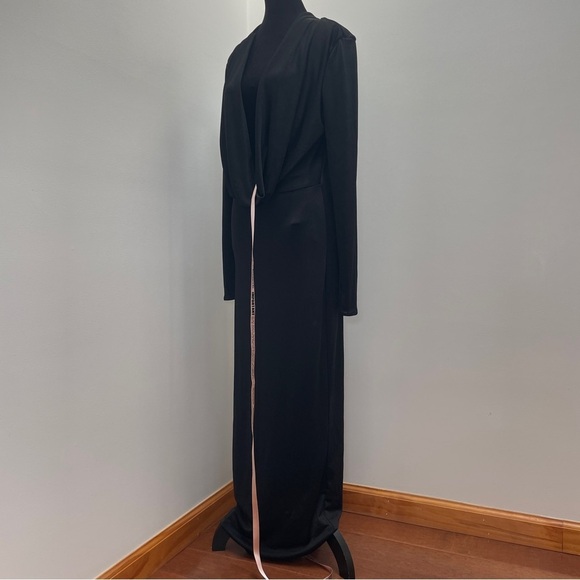 NEW! House of CB- SASKIA Black Draped Maxi Dress Size Large Plunge Neckline - Picture 8 of 15